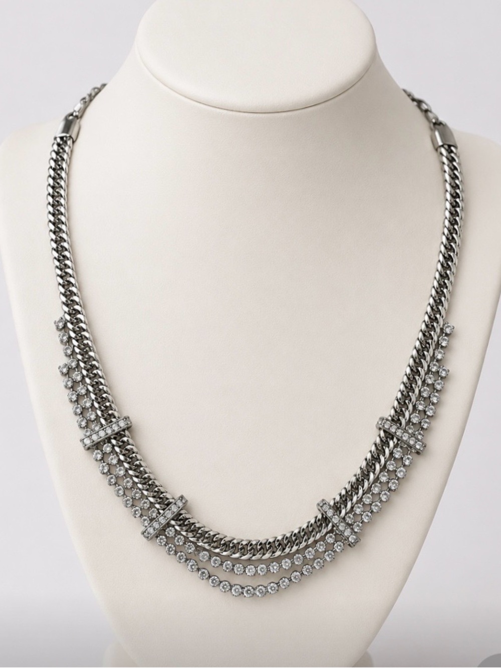 Elegant & unique Stainless steel  Multi-Strand Necklace. 18” long.